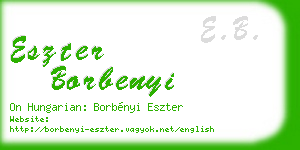 eszter borbenyi business card